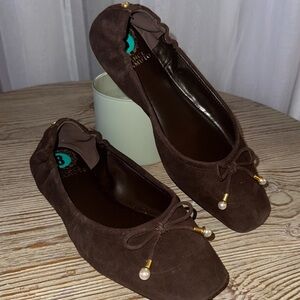 Vince Camuto Dark Brown Suede Flats